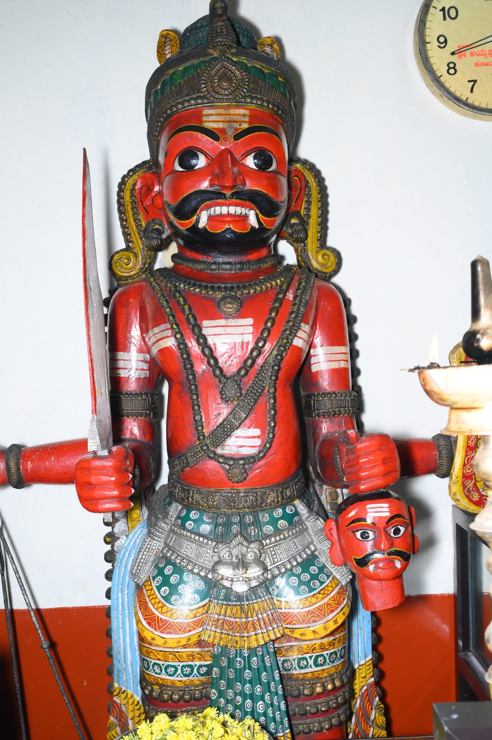 Photograph inside the Mekkekattu Shri Nandikeshwara Temple, one of a series taken during a single documentary visit.